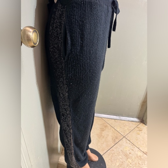 INC Fuzzy Knit Joggers with Sequence on side, side pockets, drawstring waist - Picture 5 of 17
